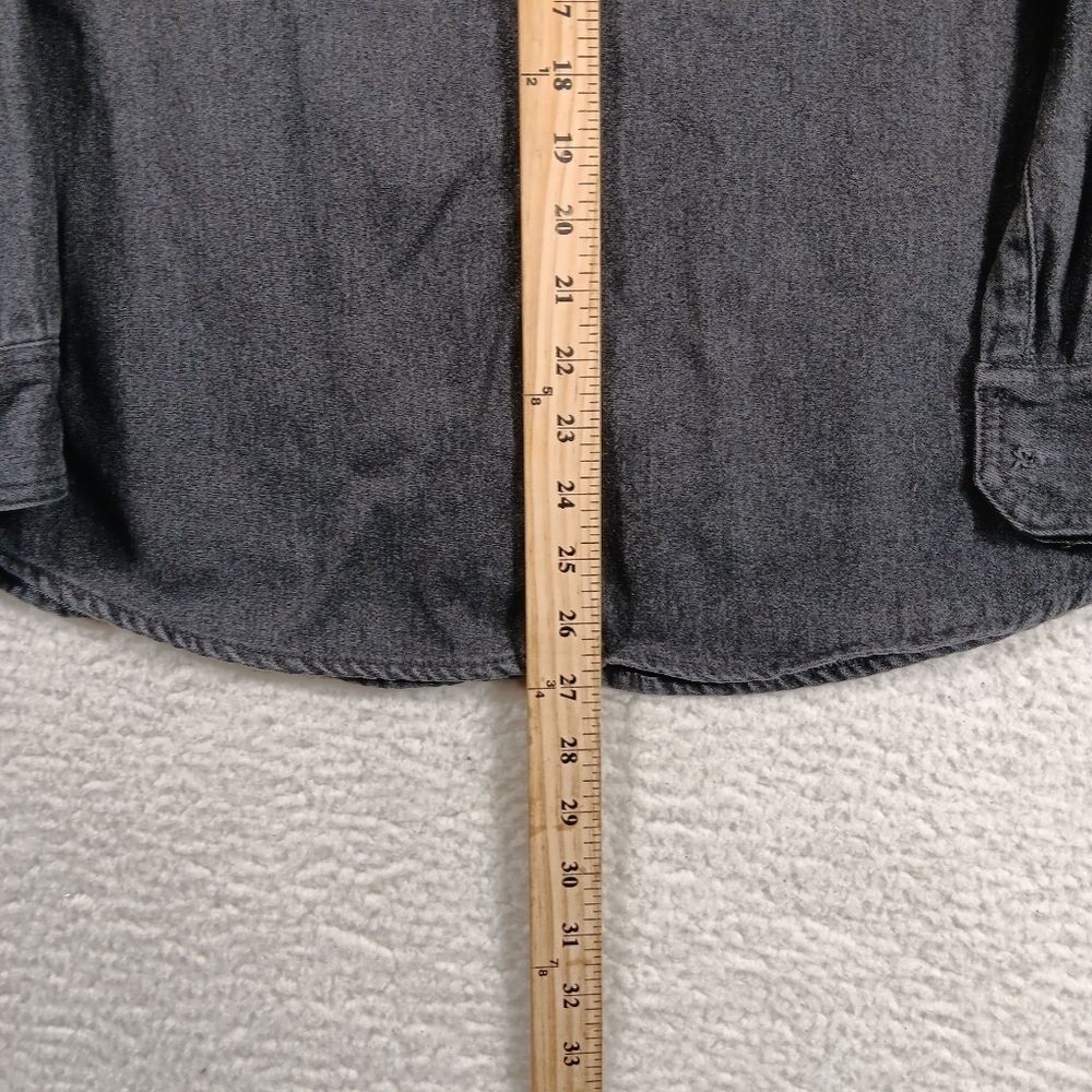 Vintage Gap Shirt Womens XL Black Denim Snap Button Western Cowgirl Y2K - Picture 8 of 11
